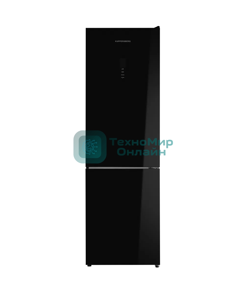 Холодильник Kuppersberg RFCN 2013 BG черное стекло двухкамерный 240/95л морозилка снизу, No Frost