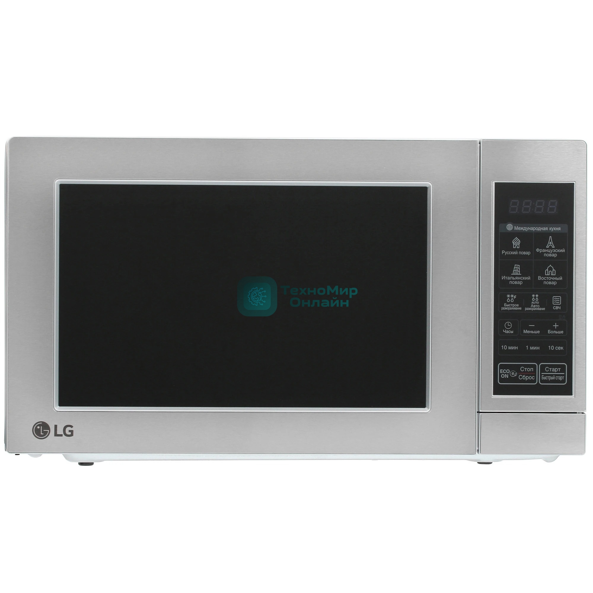 Микроволновая печь LG MS2044V серебристый, 20 л, 700 Вт, переключатели - сенсор