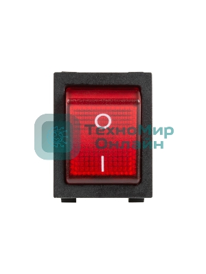 Выключатель клавишный Rexant 250V 30А (4с) ON-OFF красный с подсветкой