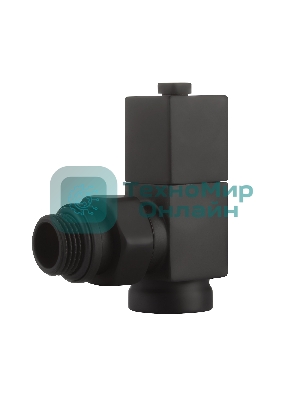 Набор дизайн-вентилей CUBE, угловой черный 1/2