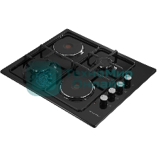 Комбинированная варочная панель Maunfeld EEHE.64.5EB/KG, 4 конфорки, эмалированная сталь, черный