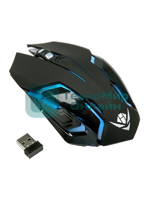 Мышь беспроводная Nakatomi MROG-20UR черный, 2400 dpi, радиоканал, USB, кнопки - 6
