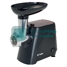 Мясорубка электрическая DELTA DL-6106M черный, 2000 Вт, 1.8 кг/мин, реверс, защита от перегрузки, насадки - 5