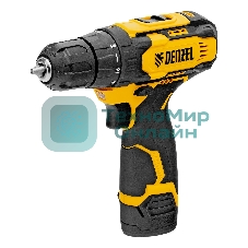 Дрель-шуруповерт Denzel CDQ-12, 12 В, 1,5 Ач, 30 Нм, щеточный