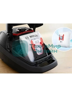 Пылесос Bosch BGL8POW3A черный, 650/890 Вт, уборка сухая, пылесборник мешок 5 л