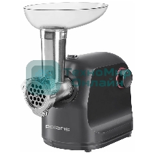 Мясорубка электрическая Polaris PMG1872 RUS серый, 1800 Вт, 2.0 кг/мин, реверс, защита от перегрузки, насадки - 4
