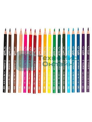 Карандаши цветные Deli EC00310 ColoRun, тополь, 18 цветов, коробка с европодвесом