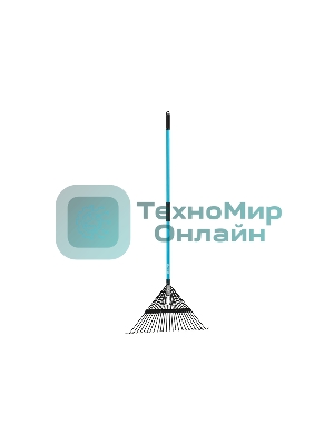 Грабли веерные стальные Palisad LUXE 570х1520 мм, 24 зуба, фибергласовый черенок, ПВХ накладка