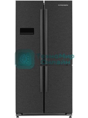 Холодильник Kuppersberg NMFV 18591 DX темный металл трехкамерный 390/170л морозилка снизу, No Frost, Side by Side