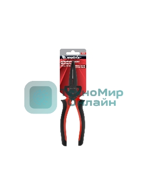 Длинногубцы Matrix black nickel 200 мм, изогнутые, двухкомпонентные рукоятки