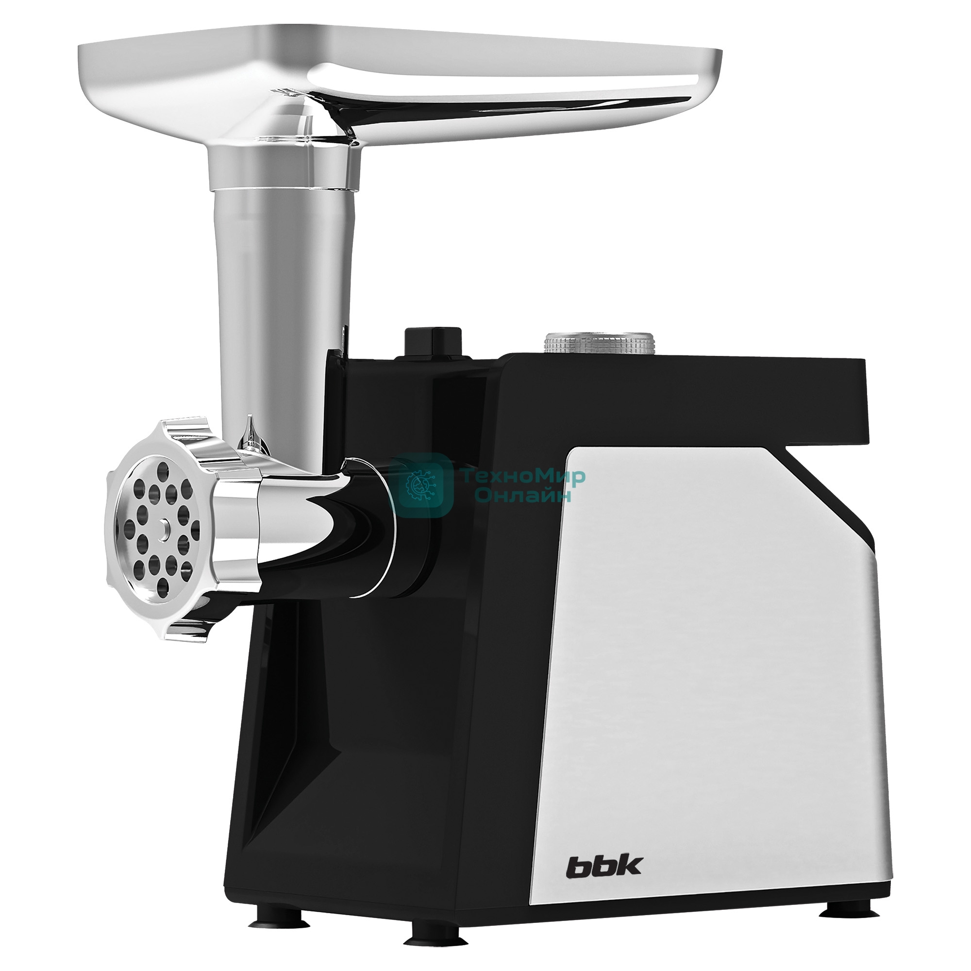 Мясорубка электрическая BBK MG2010 металлик/черный, 2000 Вт, 2.0 кг/мин, реверс, защита от перегрузки, металлический лоток, насадки - 4