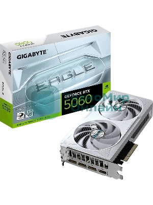 Видеокарта Gigabyte GV-N5060EAGLEOC ICE-8GD, NVIDIA GeForce RTX 5060, 8 ГБ GDDR7, 128 бит, PCI-e 5.0, 1xHDMI, 3xDP