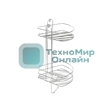 Полка угловая двухъярусная РЫЖИЙ КОТ Vento Plus 23*23*41,5 см хром (310848)