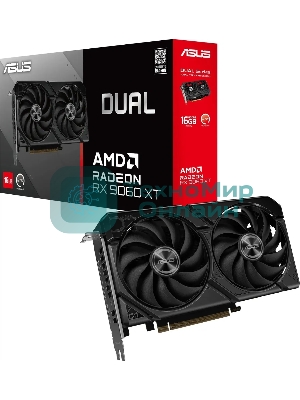Видеокарта Asus PCI-E 5.0 DUAL-RX9060XT-16G AMD Radeon RX 9060XT 16Gb 128bit GDDR6 2550/20000 HDMIx1 DPx2 HDCP Ret
