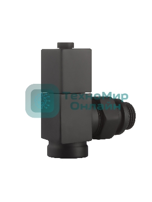 Набор дизайн-вентилей CUBE, угловой черный 1/2