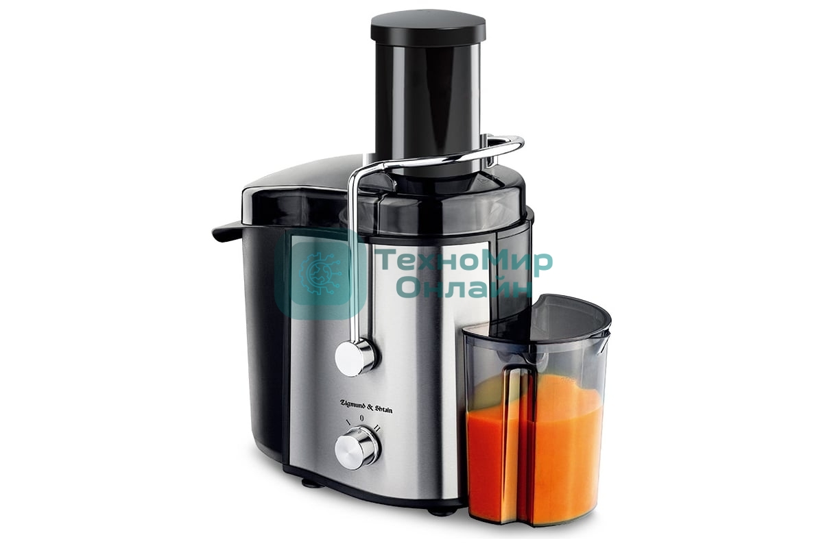 Соковыжималка Zigmund & Shtain EJ-751 стальной/чёрный, центробежная, 1000 Вт, 900 мл, механическое