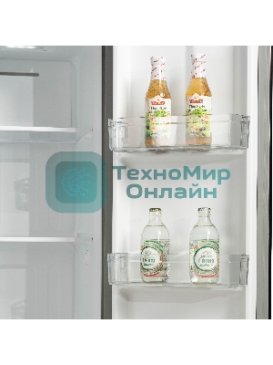 Холодильник Бирюса SBS 400 DI нержавеющая сталь двухкамерный 232/168 л морозилка слева, NoFrost, Side-by-side