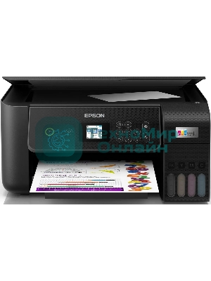 МФУ струйное Epson L3260 (C11CJ66409/C11CJ66507/C11CJ66511/C11CJ66414/C11CK58507), A4, цветной, печ. до 33 стр/мин. (ч/б) до 15 стр/мин. (цвет), 1440 x 5760 dpi (печать) 1200x2400dpi (скан.), USB, Wi-Fi, Air Print, Mopria