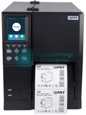 Принтер этикеток термотрансферный iDPRT iX4P Industrial 600 dpi, 102 мм/cек, USB, RS232, USB Host, Ethernet RJ-45, черный