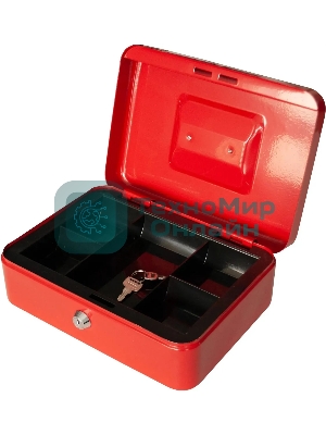 Ящик для денег Silwerhof 90x250x180 красный сталь