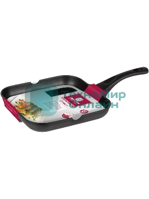 Сковорода-гриль Rondell Schwarz RDA-1683 квадратная 28 см, покрытие: Xylan Plus ручка несъемная (без крышки) черный