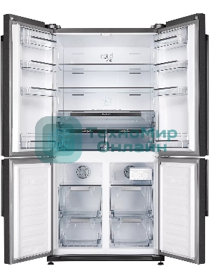 Холодильник Kuppersberg NMFV 18591 DX темный металл трехкамерный 390/170л морозилка снизу, No Frost, Side by Side