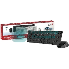 Комплект клавиатура+мышь Genius SlimStar 8230 беспроводной, USB + Bluetooth, 1000 DPI, чёрный