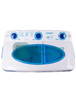 Стиральная машина Renova WS-60PT/РЕТ белый/голубой, загрузка вертикальная 4.5 кг, 1350 об/мин, класс: А+