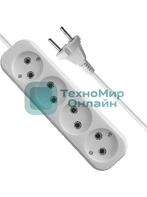 Удлинитель без заземления Defender B240 10 А, 5 м, без заземления