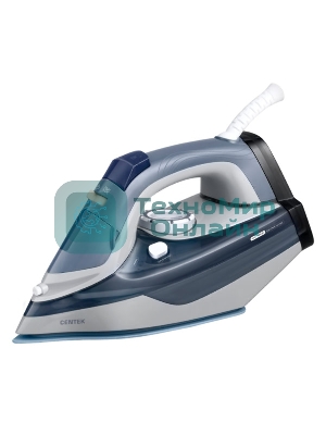 Утюг Centek CT-2323 серый/синий, 2800 Вт, 40 г/мин, 140 г/мин, 480 мл