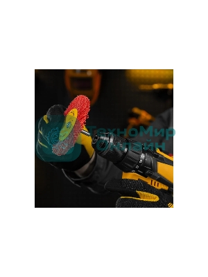 Щетка для дрели Denzel 100 мм, плоская, со шпилькой, нейлоновая щетина