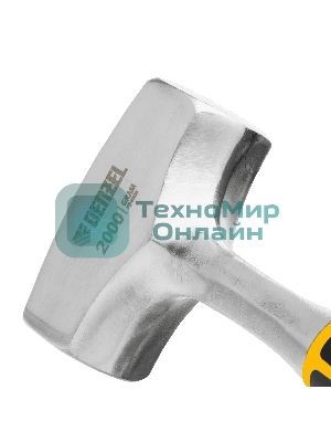 Кувалда Denzel 2 кг, цельнометаллическая, двухкомпонентная рукоятка