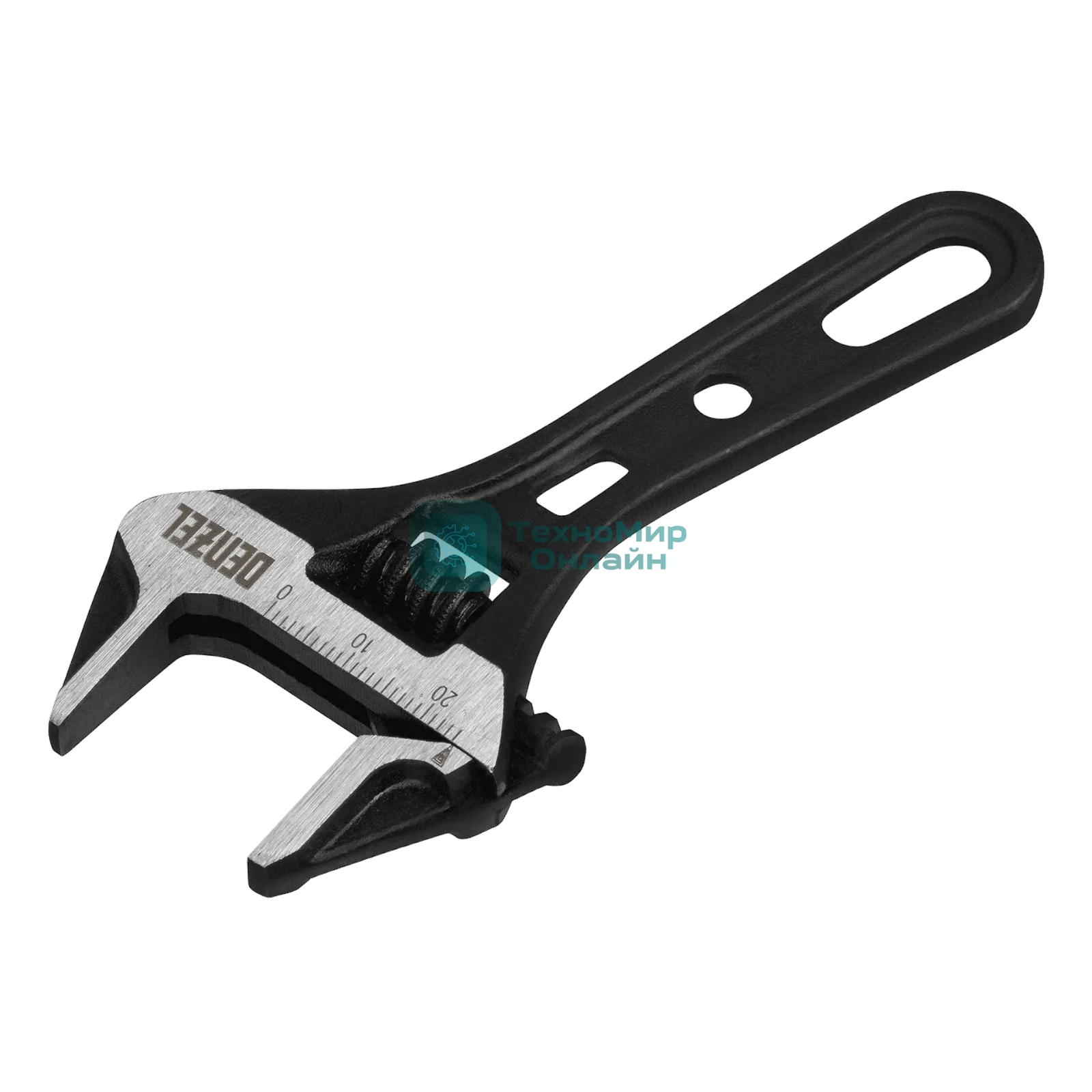 Ключ разводной Denzel 115 мм, CrV, кованый, укороченная рукоятка