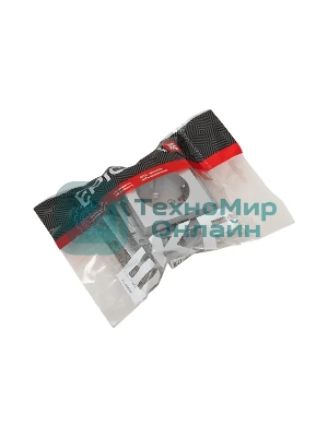 Механизм розетки EKF UP1-SOA-110 16А, с заземлением, без шторок, алюминий Эпика