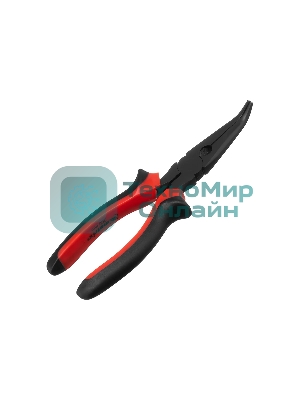 Длинногубцы Matrix black nickel 200 мм, изогнутые, двухкомпонентные рукоятки