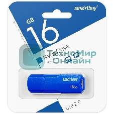Флешка USB SmartBuy CLUE Blue (SB16GbCLU-BU), 16Gb, USB 2.0, R/W 15/8, синий