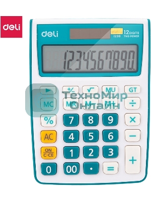 Калькулятор настольный Deli E1238/BLUE синий 12-разр.