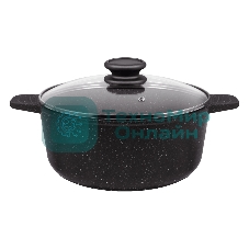 Кастрюля Maunfeld GALAXITE MF24GLX01CR 24 см, 4 л из литого алюминия со стеклянной крышкой