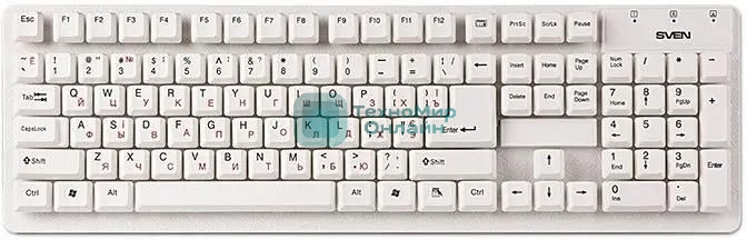 Клавиатура проводная SVEN Standard 301 USB белая