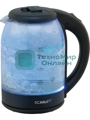 Чайник электрический Scarlett SC-EK27G90 черный Мощность, Вт: 1800; Объем, л: 1.7