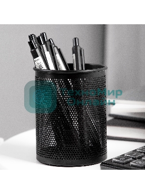 Подставка Deli E909 для письменных принадлежностей, черный, металл, сетка