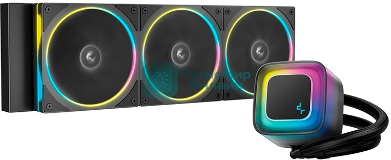 Система жидкостного охлаждения Deepcool LE360 PRO ARGb Soc-AM5/AM4/1200/1700/1851 черный 4-pin 19-33dB Al 300W 1817gr Ret (R-LE360PRO-BKAMMC-G-1)