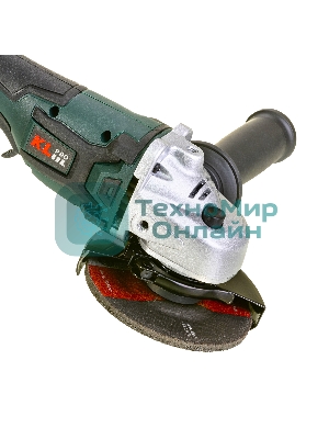 Угловая шлифовальная машина бесщеточная (болгарка) аккумуляторная KLPRO KLAT18B-20 (18В, Li-ion-2шт, 2.0Ач, 115мм, М14, 8500 об/мин З/У,сумка)