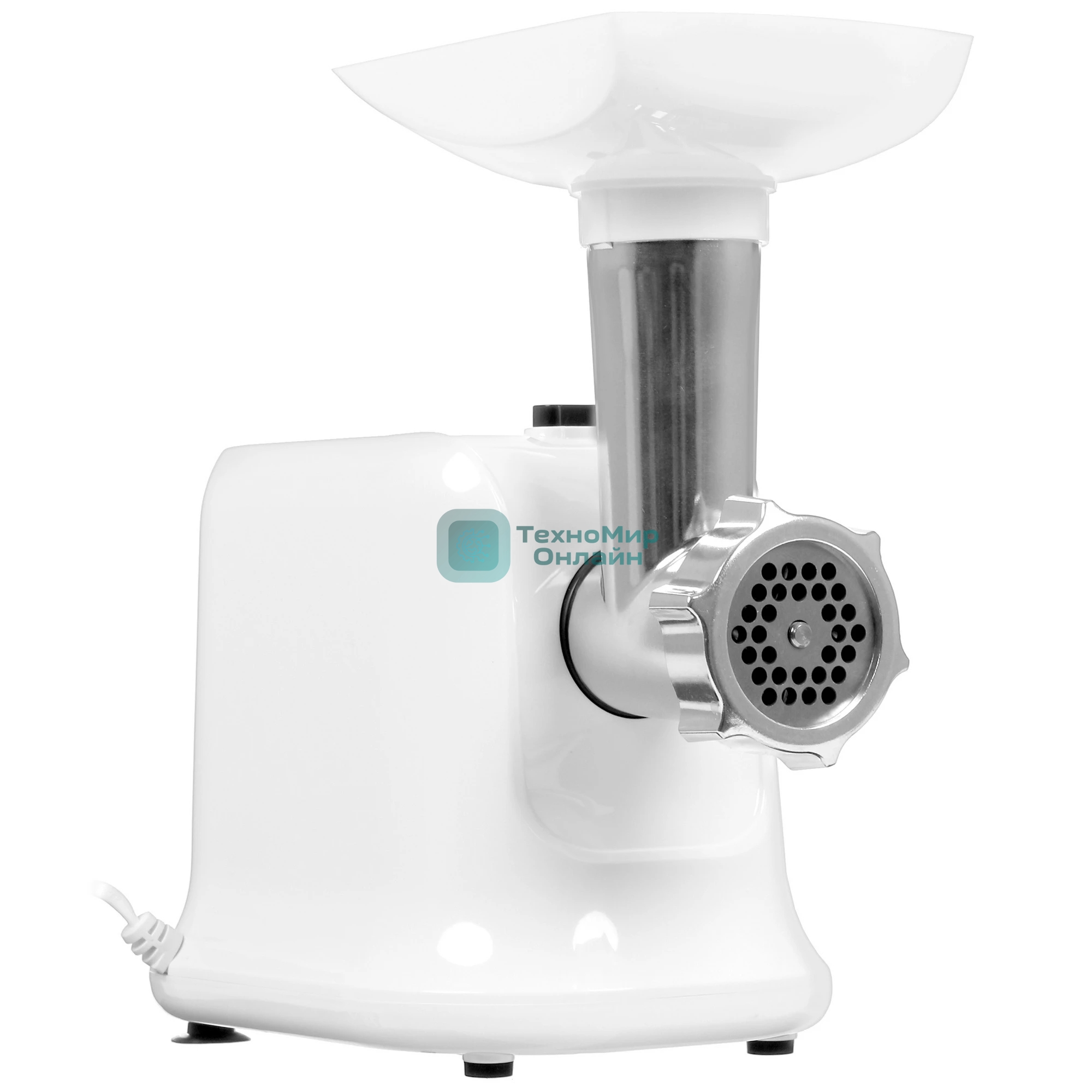 Мясорубка электрическая OLTO HM-080 белый, 1800 Вт, 1.5 кг/мин, реверс, защита от перегрузки, насадки - 4