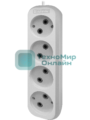 Удлинитель без заземления Defender B240 10 А, 5 м, без заземления