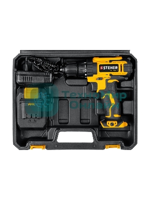 Дрель-шуруповерт аккумуляторная STEHER CD-200-1, Аккумуляторная, 20В