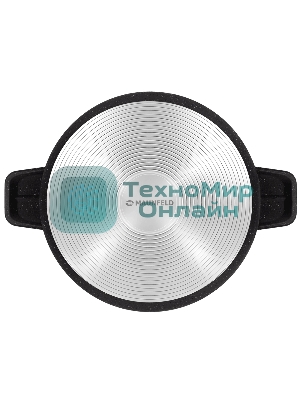 Кастрюля Maunfeld GALAXITE MF24GLX01CR 24 см, 4 л из литого алюминия со стеклянной крышкой