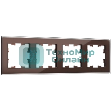 Рамка 4-местная IEK BRITE РУ-4-2-БрТБ (BR-M42-G-K45) стекло темная бронза