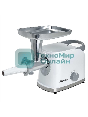 Мясорубка электрическая АКСИНЬЯ КС-2004 белый, 3000 Вт, 3.0 кг/мин, реверс, защита от перегрузки, насадки - 6