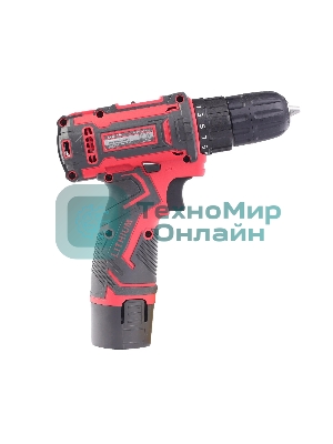Дрель-шуруповерт аккумуляторная ПОБЕДА ДА-12П/2 Ли, 1 АКБ, 12В, 2,0 Ач, 25Нм, 2 скорости, кейс, комплект сверел и бит